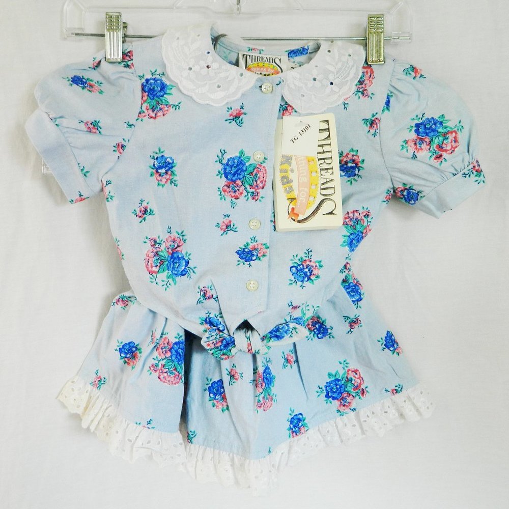 *SOLD* Vintage 80s Top Skirt Set Prairie 3T